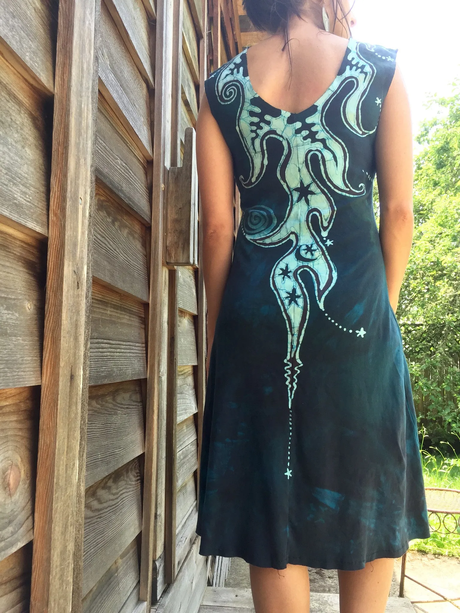 Aqua Bloom Organic Cotton Batik Dress