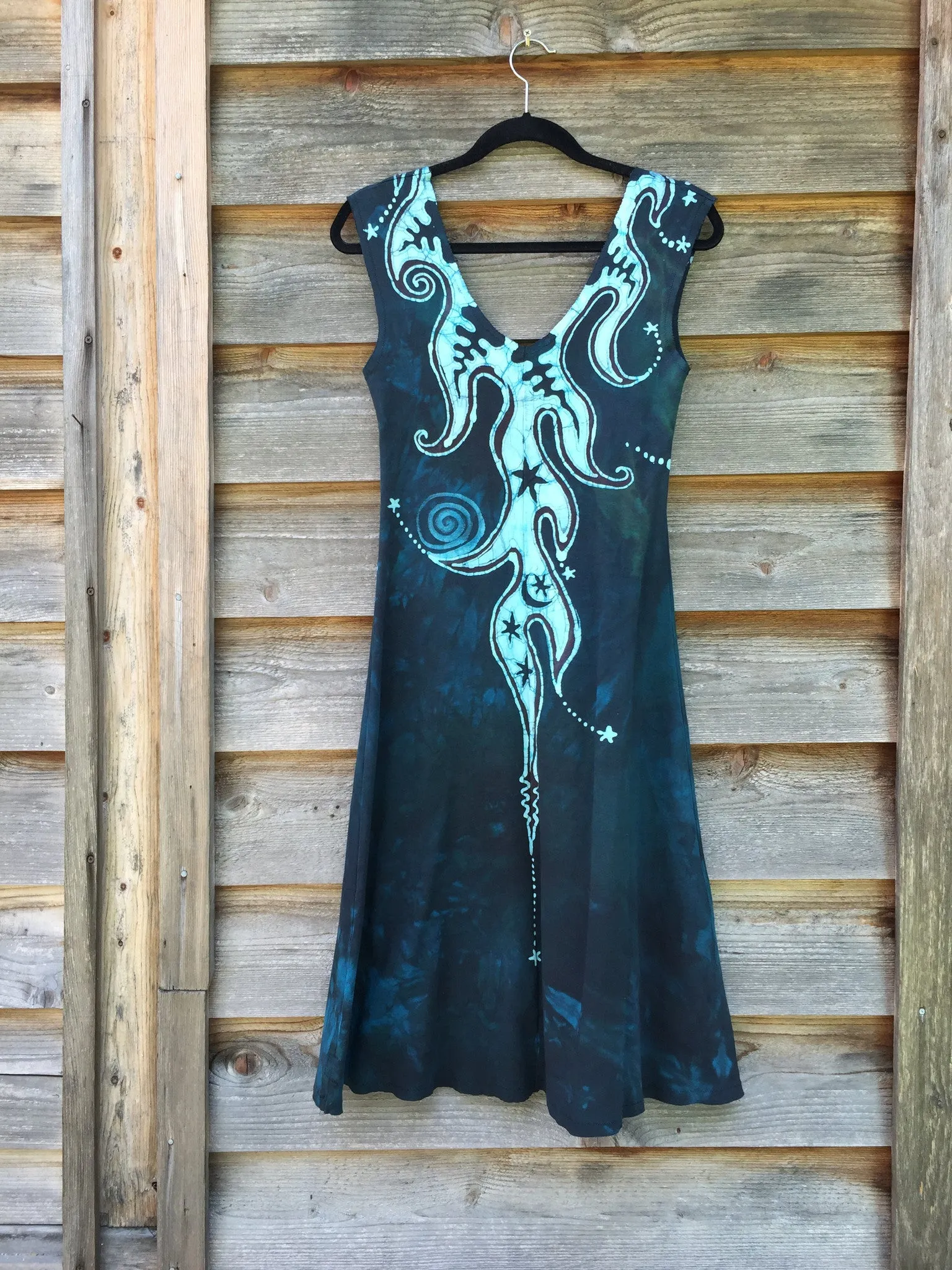 Aqua Bloom Organic Cotton Batik Dress