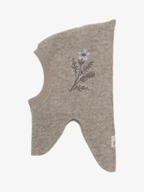 Balaclava flower emb. wool