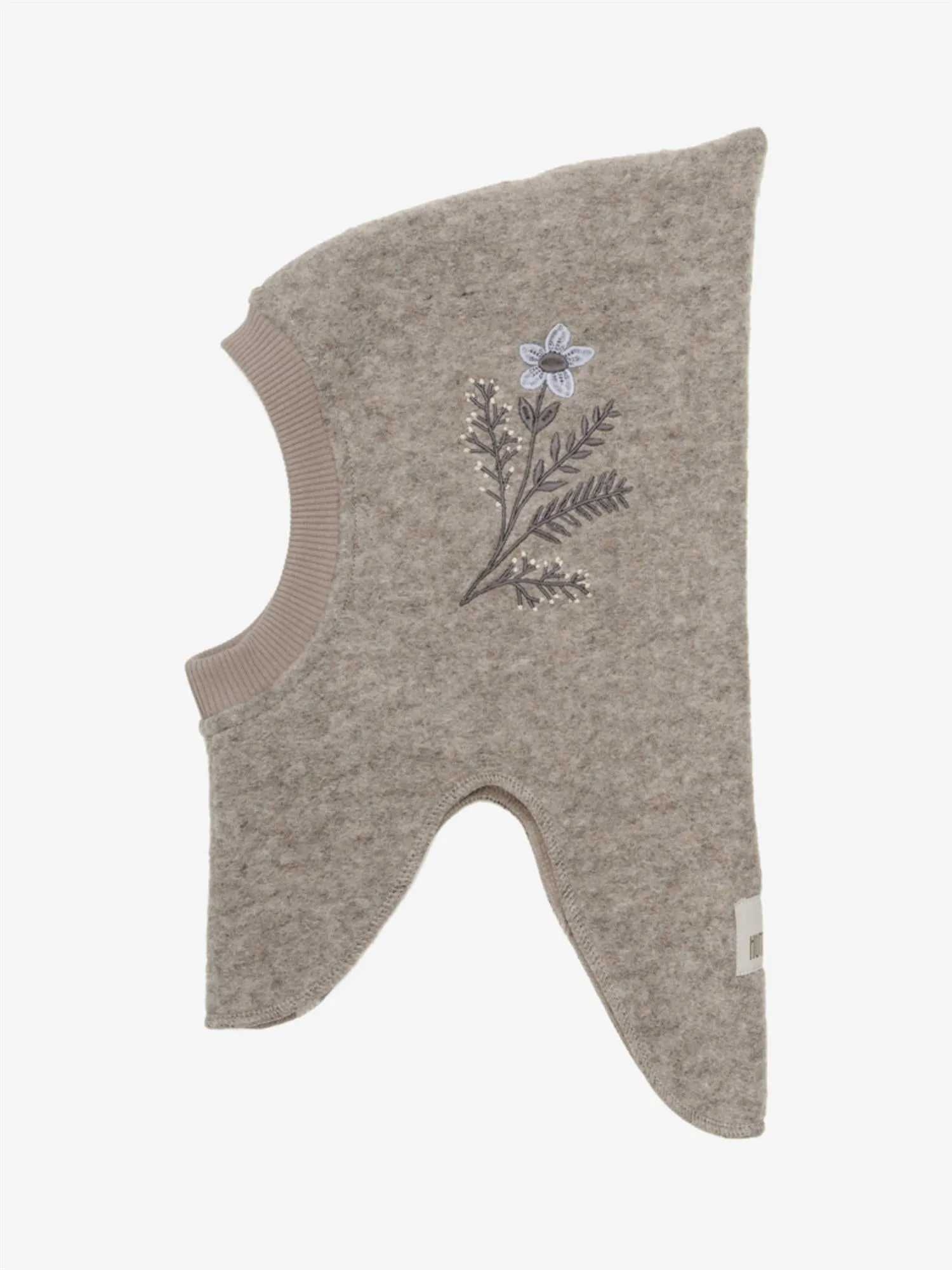 Balaclava flower emb. wool