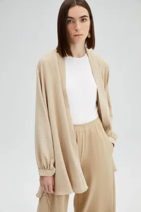 BELTED FRILLED KIMONO