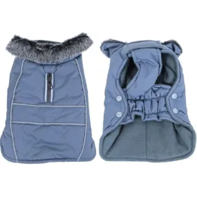 Boony hondenjas parka bontkraag grijs, 40 cm