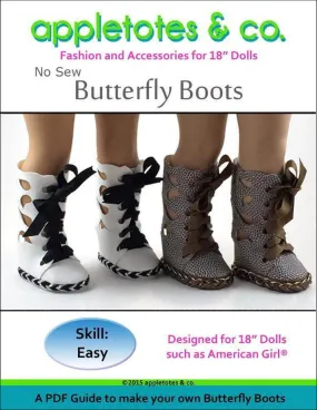 Butterfly Boots Sewing Pattern for 18 Inch Dolls