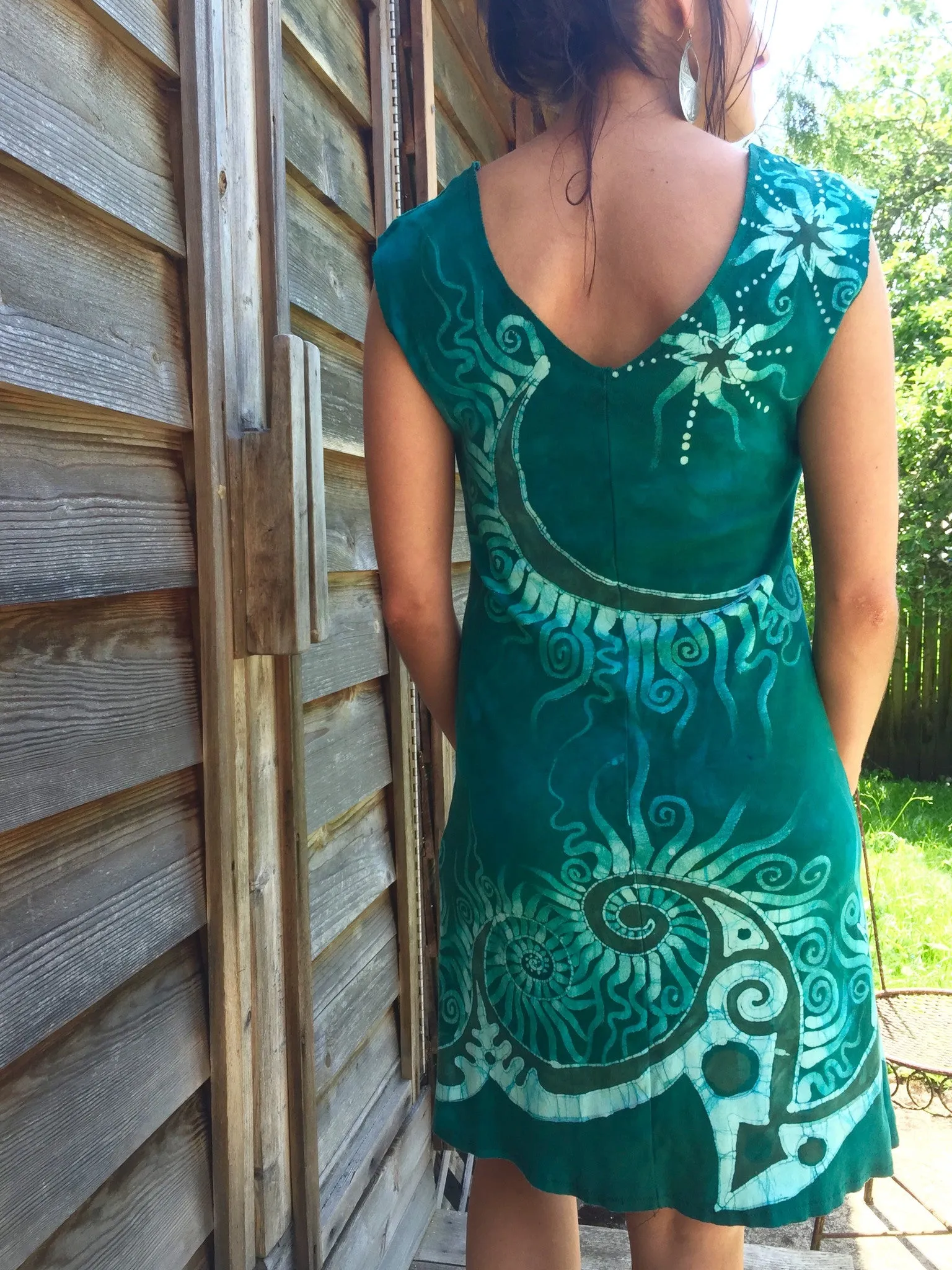 Caribbean Forest Organic Cotton Batik Dress