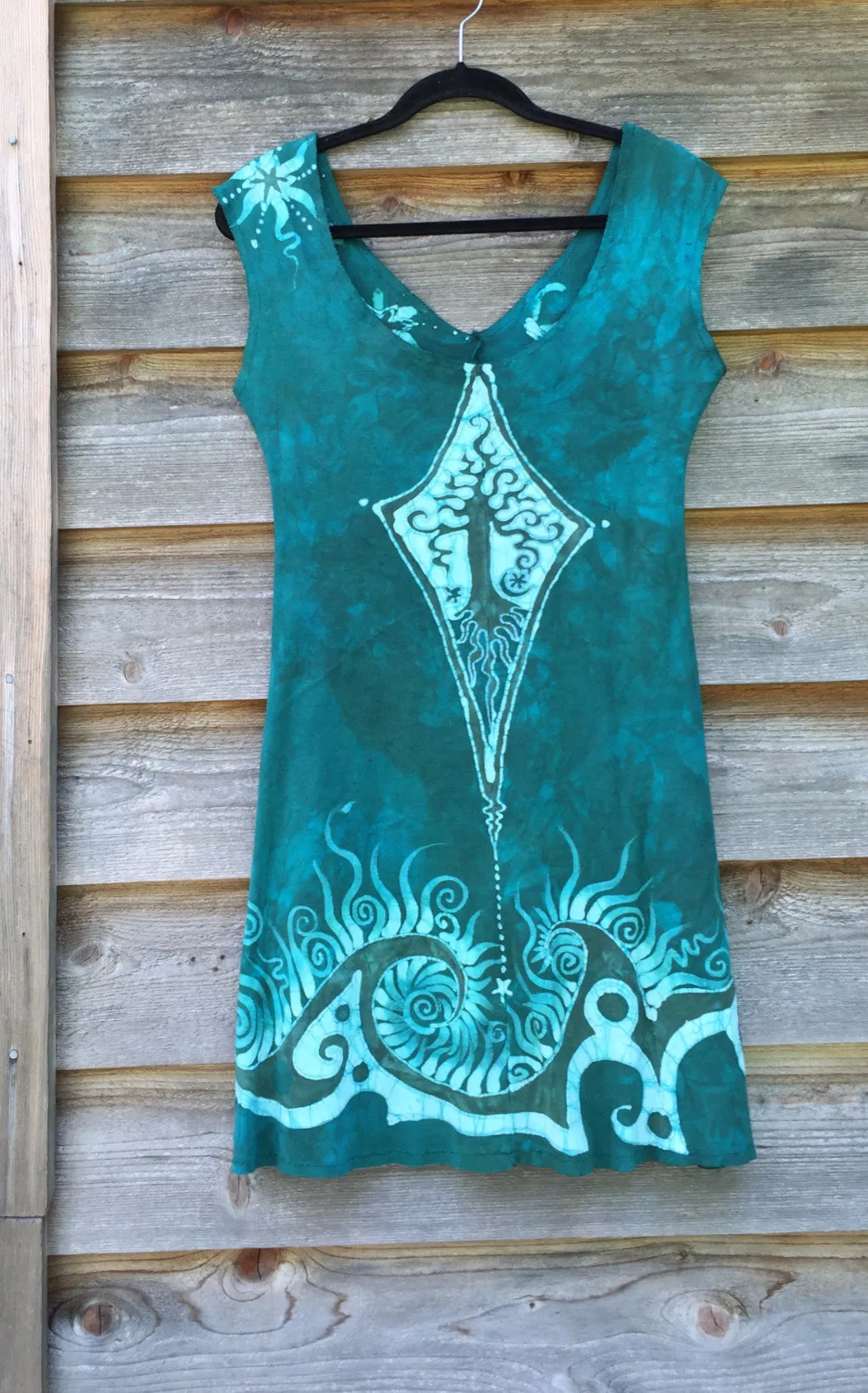 Caribbean Forest Organic Cotton Batik Dress