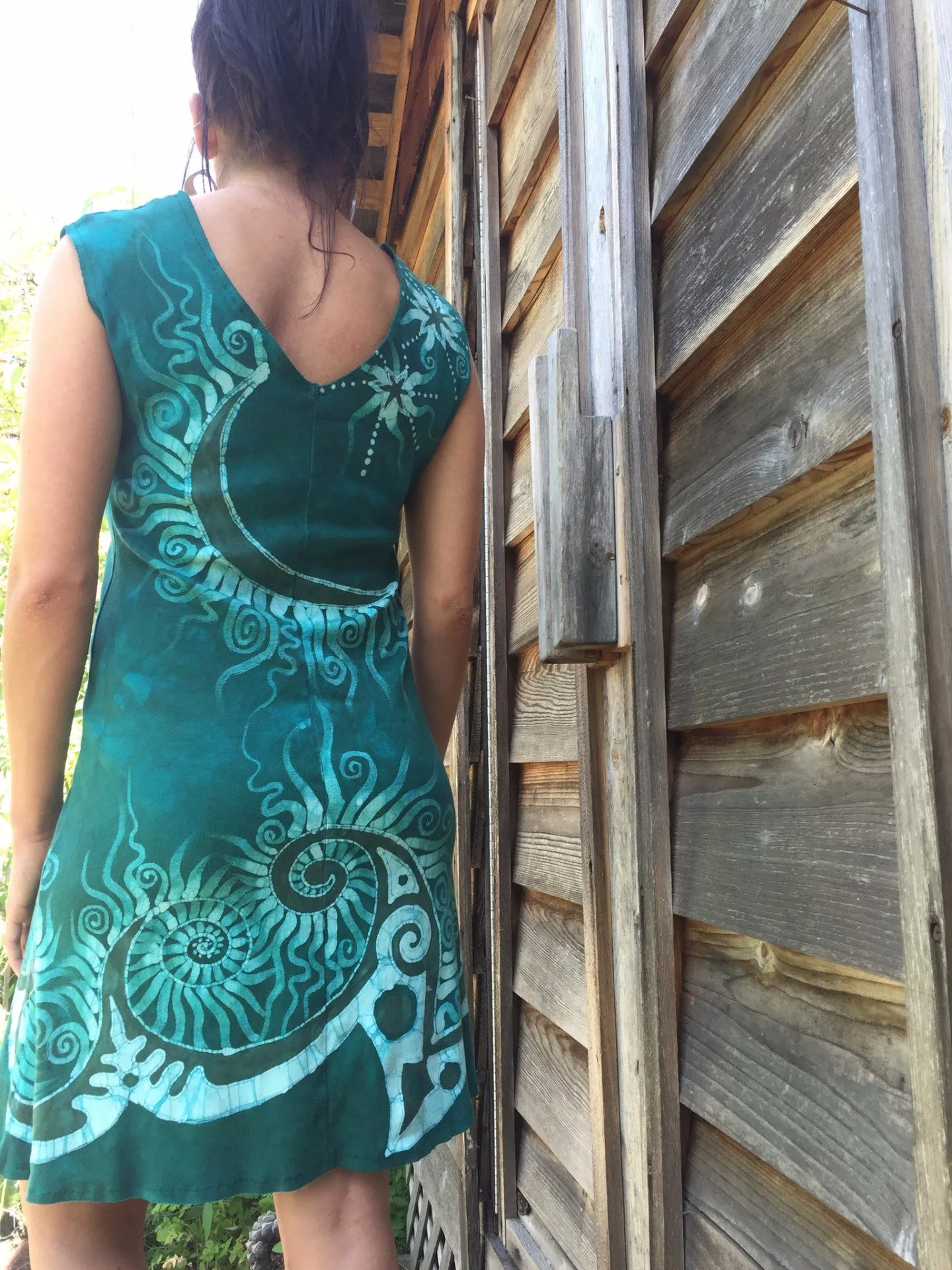 Caribbean Forest Organic Cotton Batik Dress