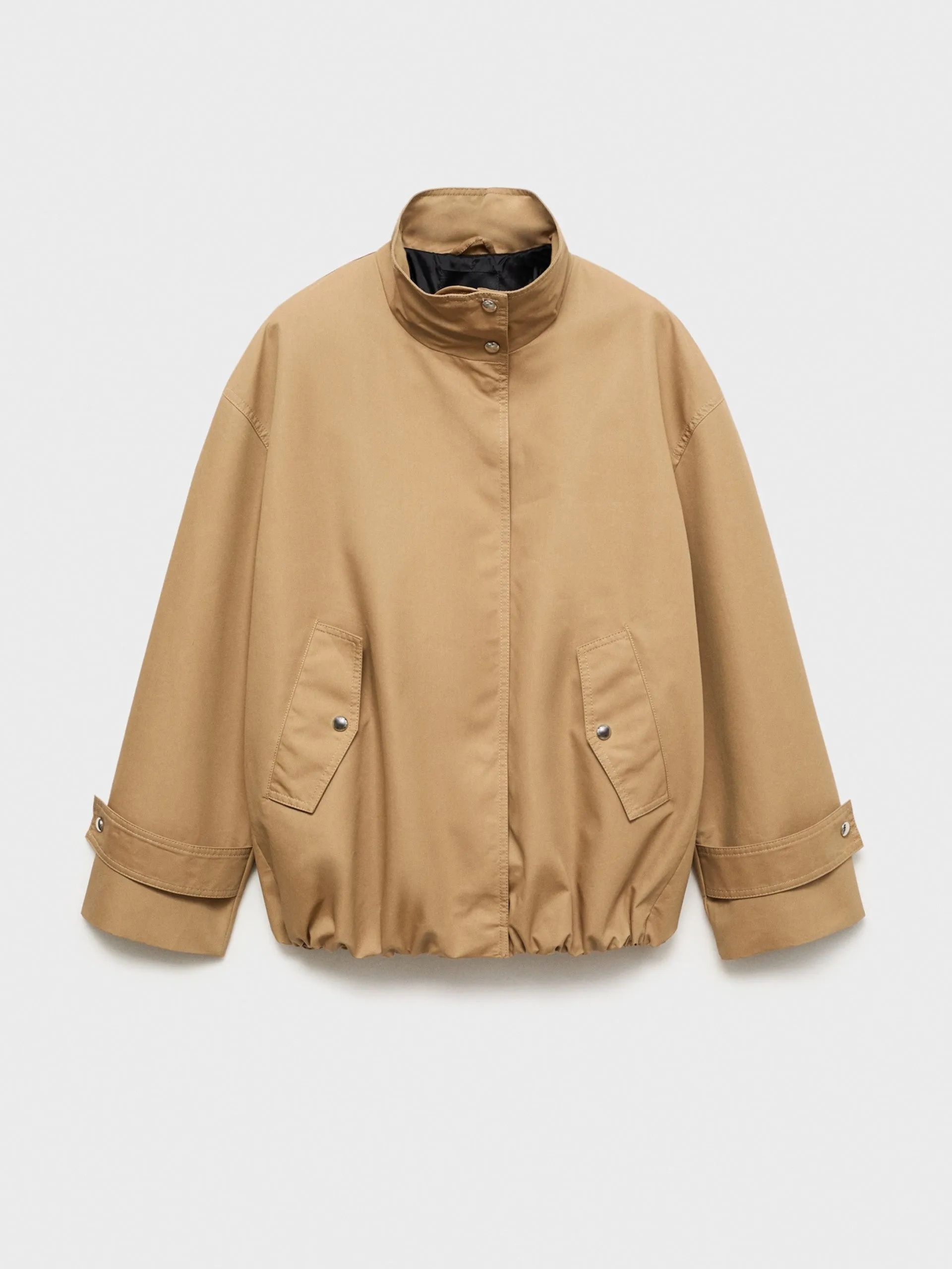 Cotton parka with gathered hem