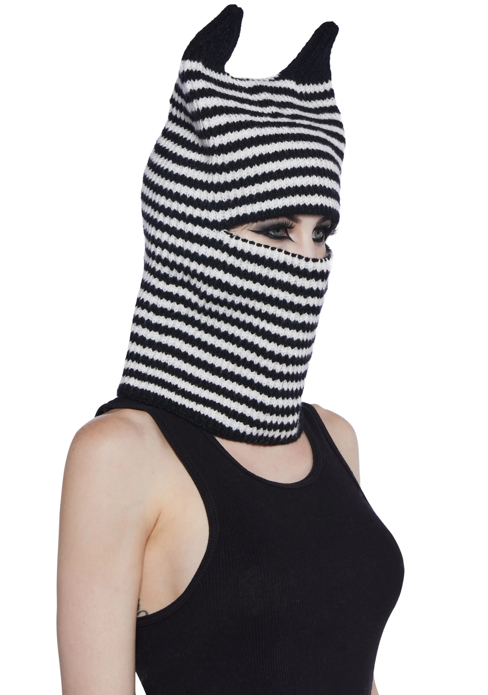 Devious Deeds Striped Balaclava