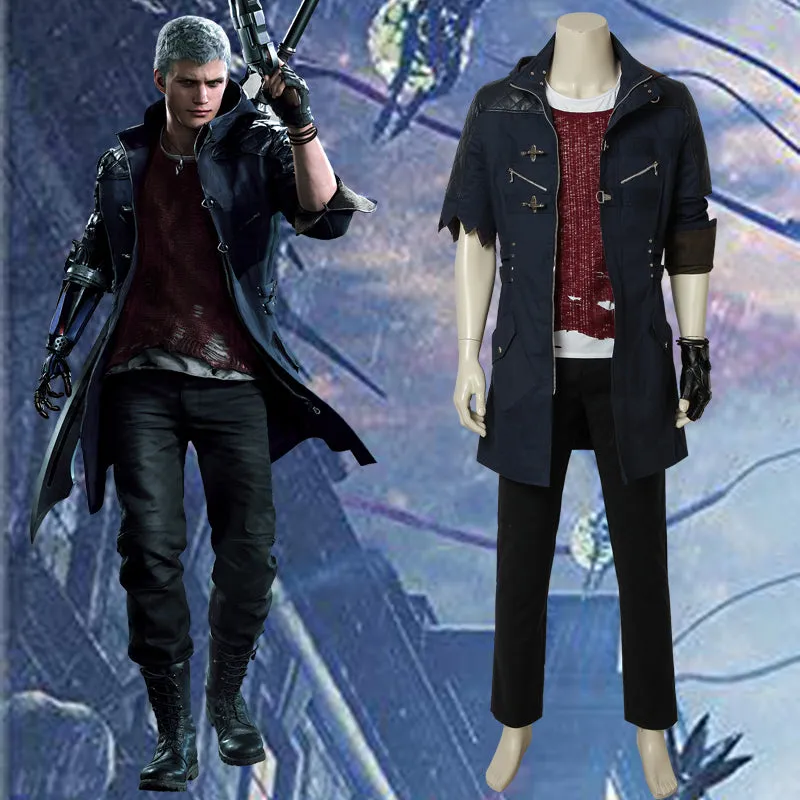Game Devil May Cry 5 DMC5 Nero Cosplay Costume Full Set Custom Made for Halloween Carnival