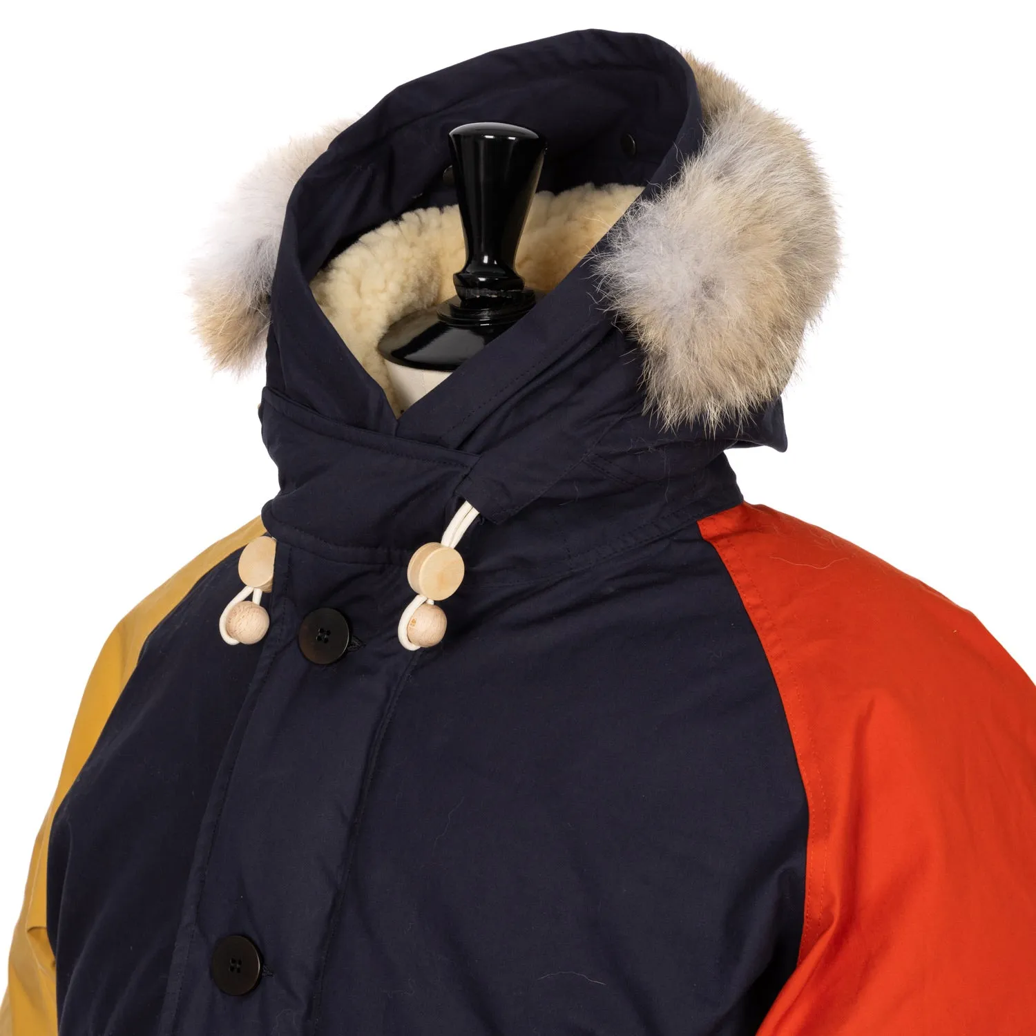 Limited Edition: Nigel Cabourn x MJ: Down Parka "Iconic Everest Patchwork" made from Ventile Cotton