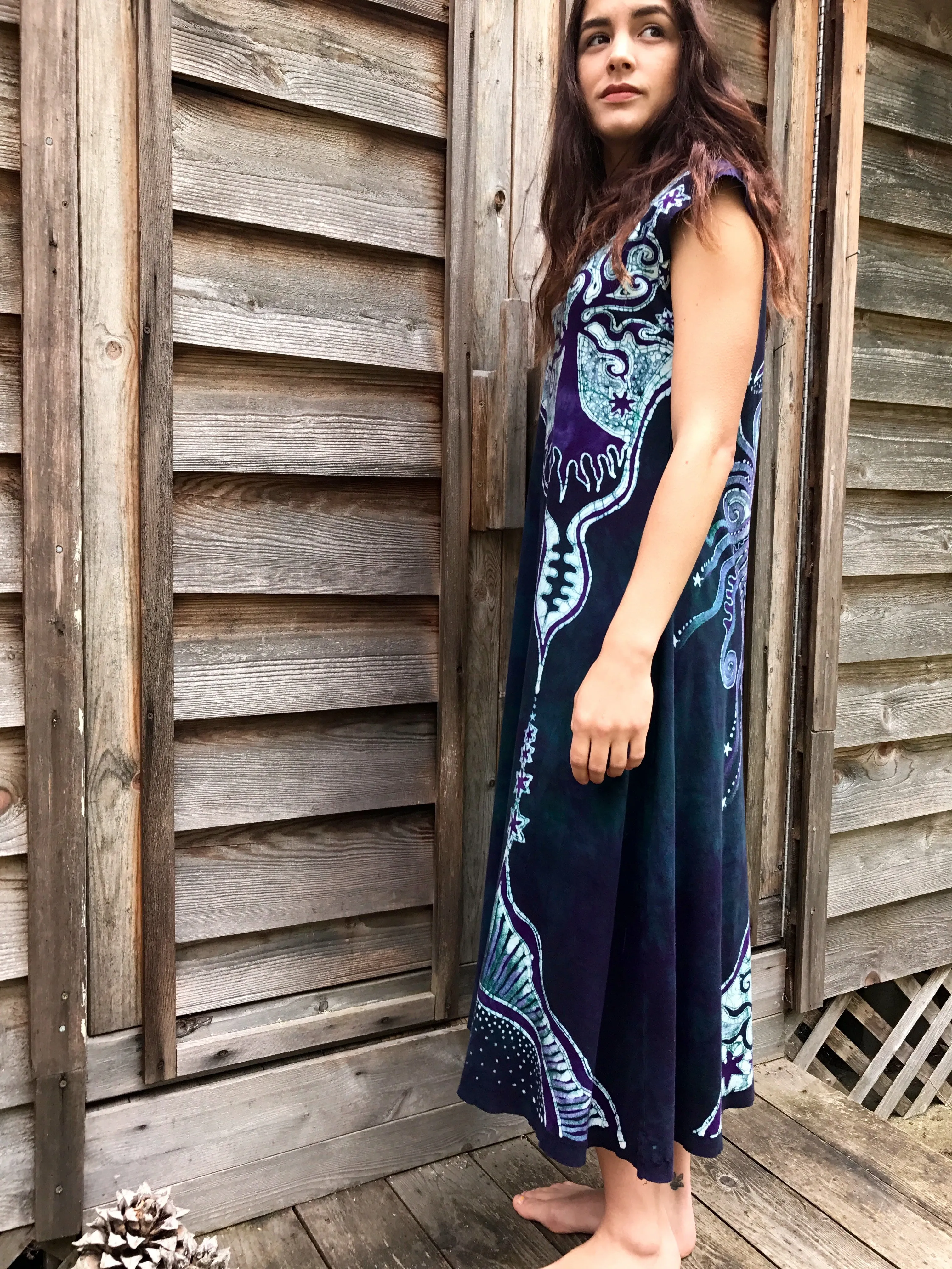 Mystic Mountain Moonrises Batikwalla Dress in Organic Cotton - Size Medium/Large