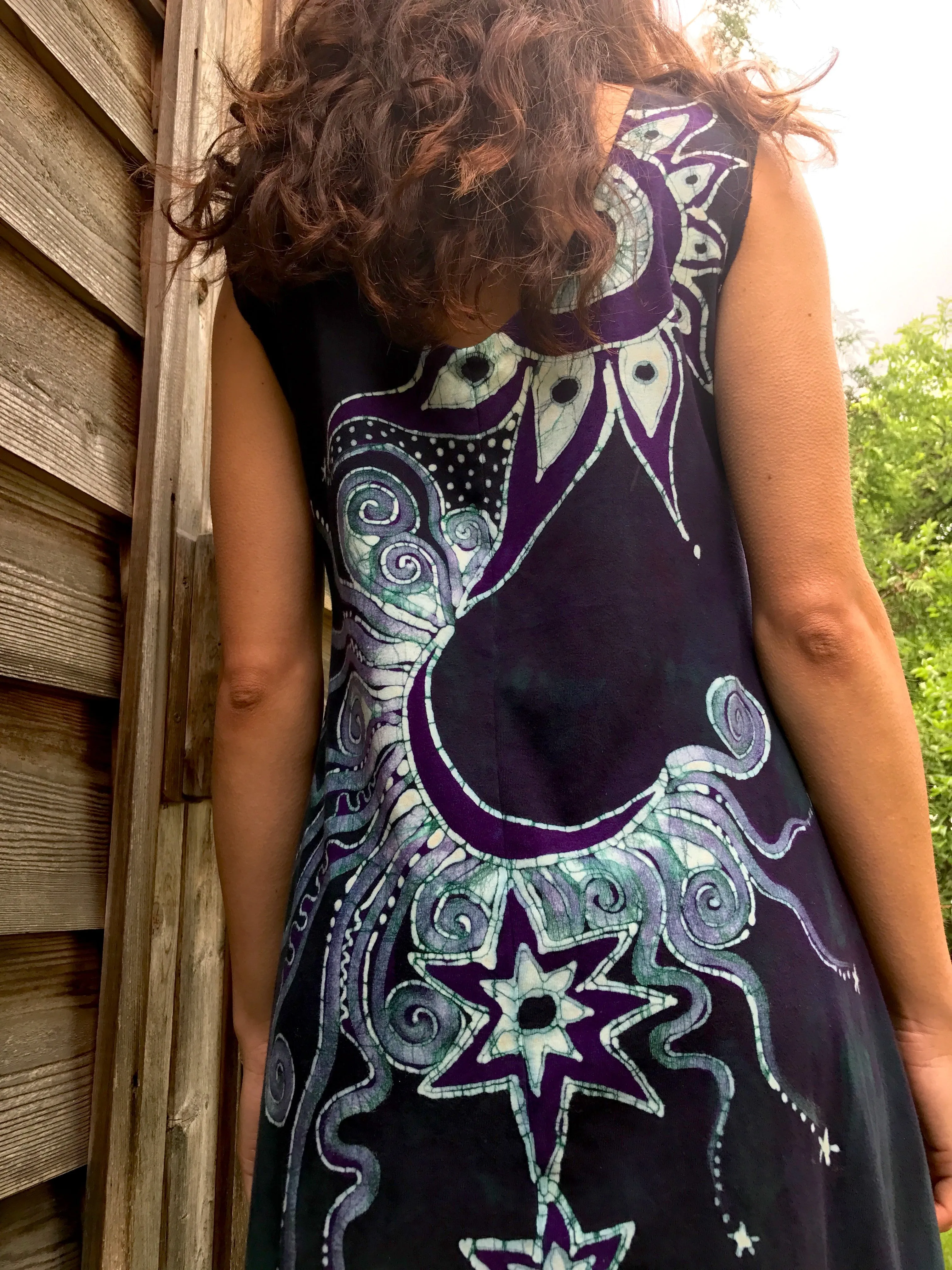 Mystic Mountain Moonrises Batikwalla Dress in Organic Cotton - Size Medium/Large