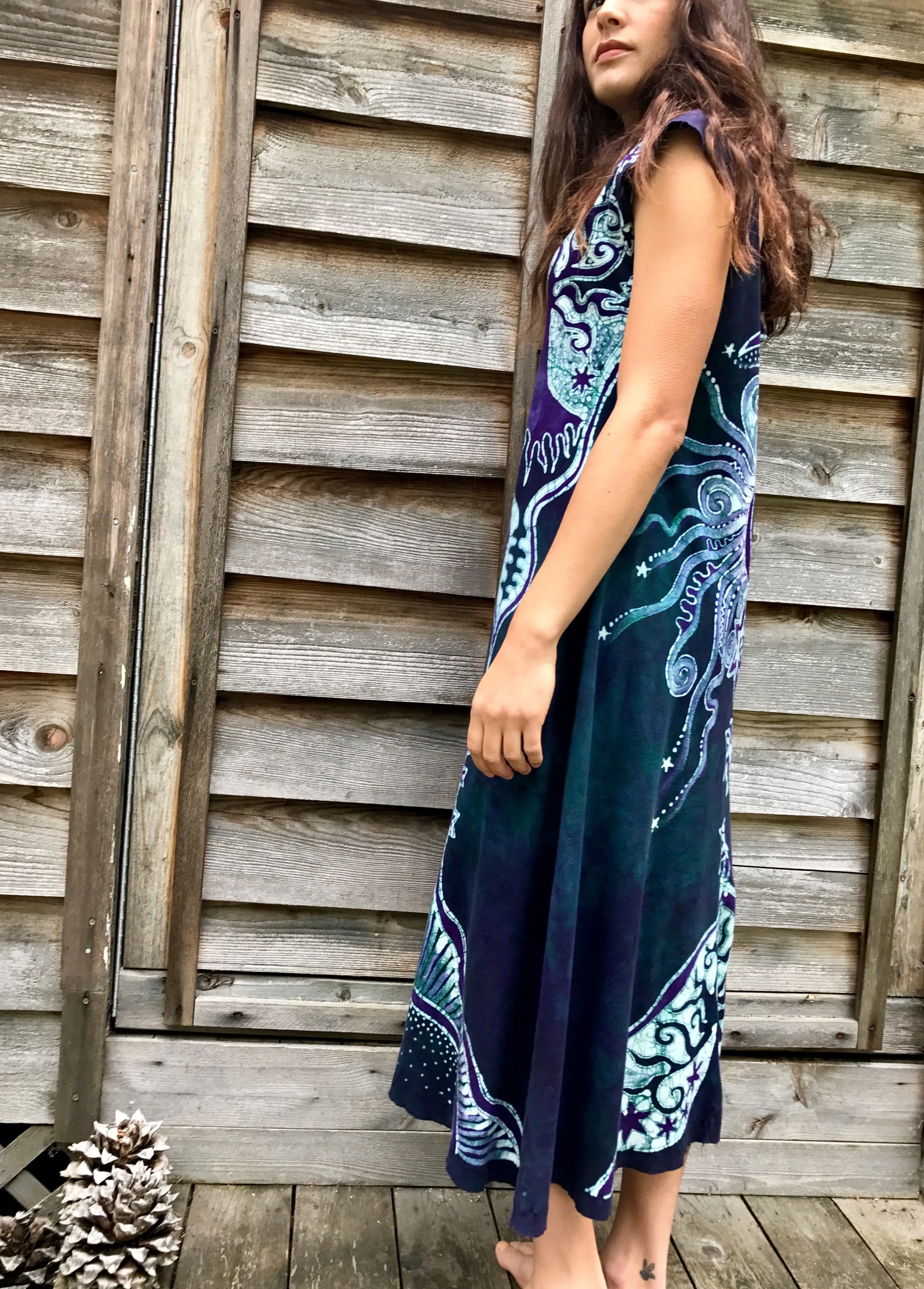 Mystic Mountain Moonrises Batikwalla Dress in Organic Cotton - Size Medium/Large