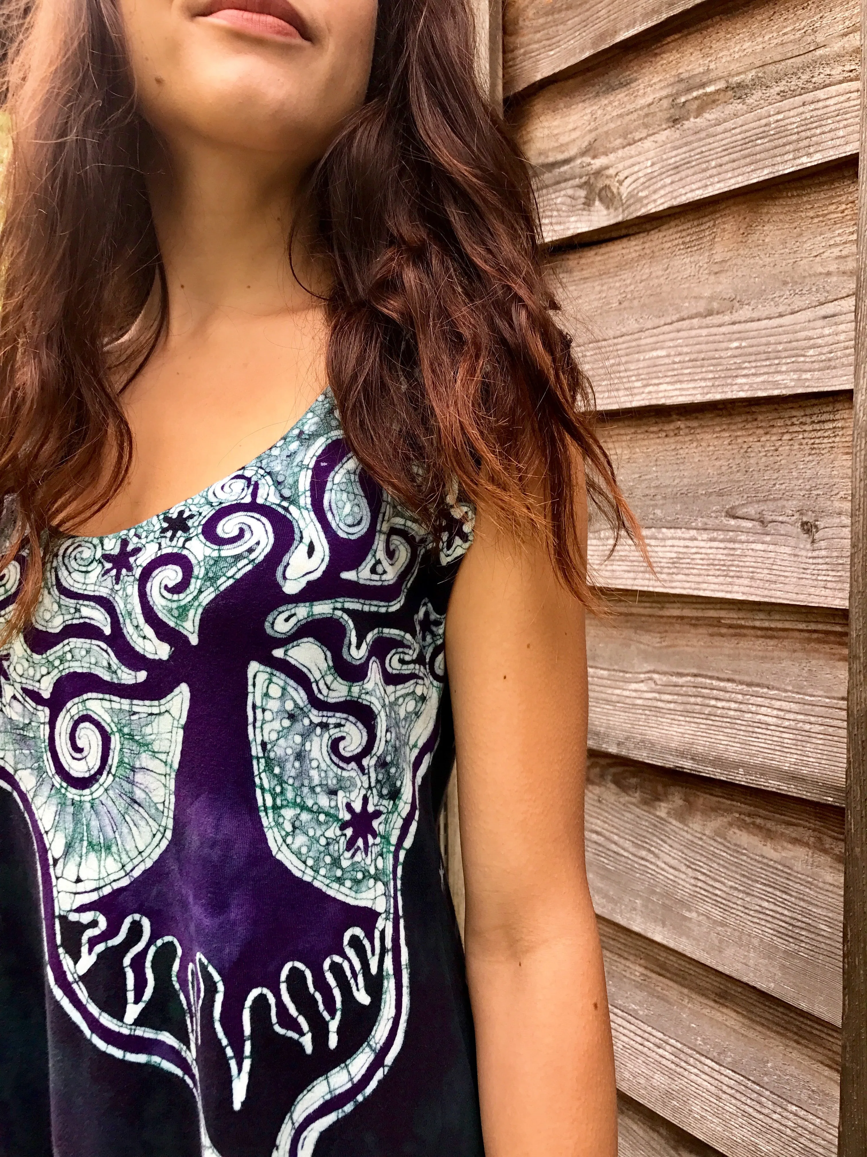 Mystic Mountain Moonrises Batikwalla Dress in Organic Cotton - Size Medium/Large