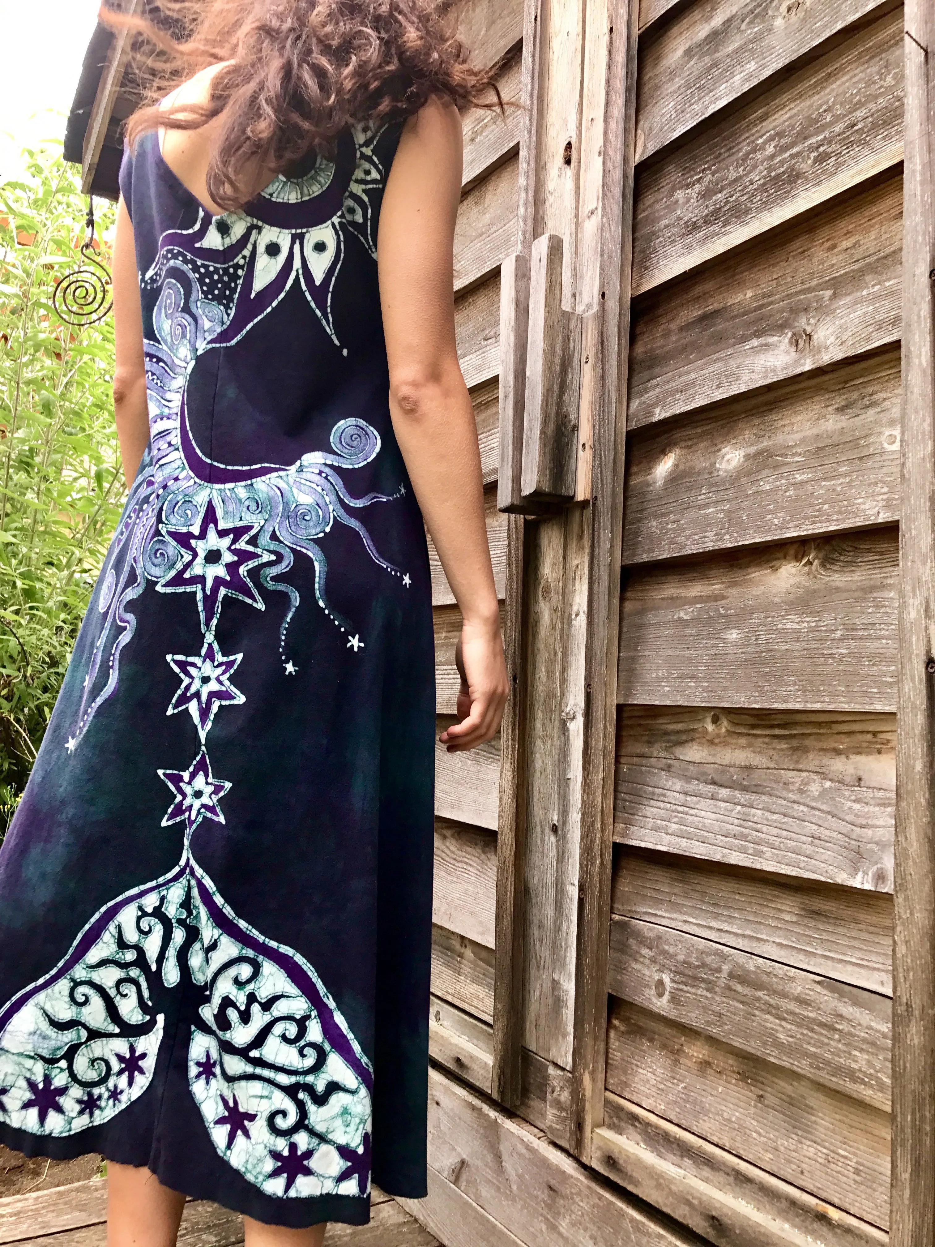Mystic Mountain Moonrises Batikwalla Dress in Organic Cotton - Size Medium/Large