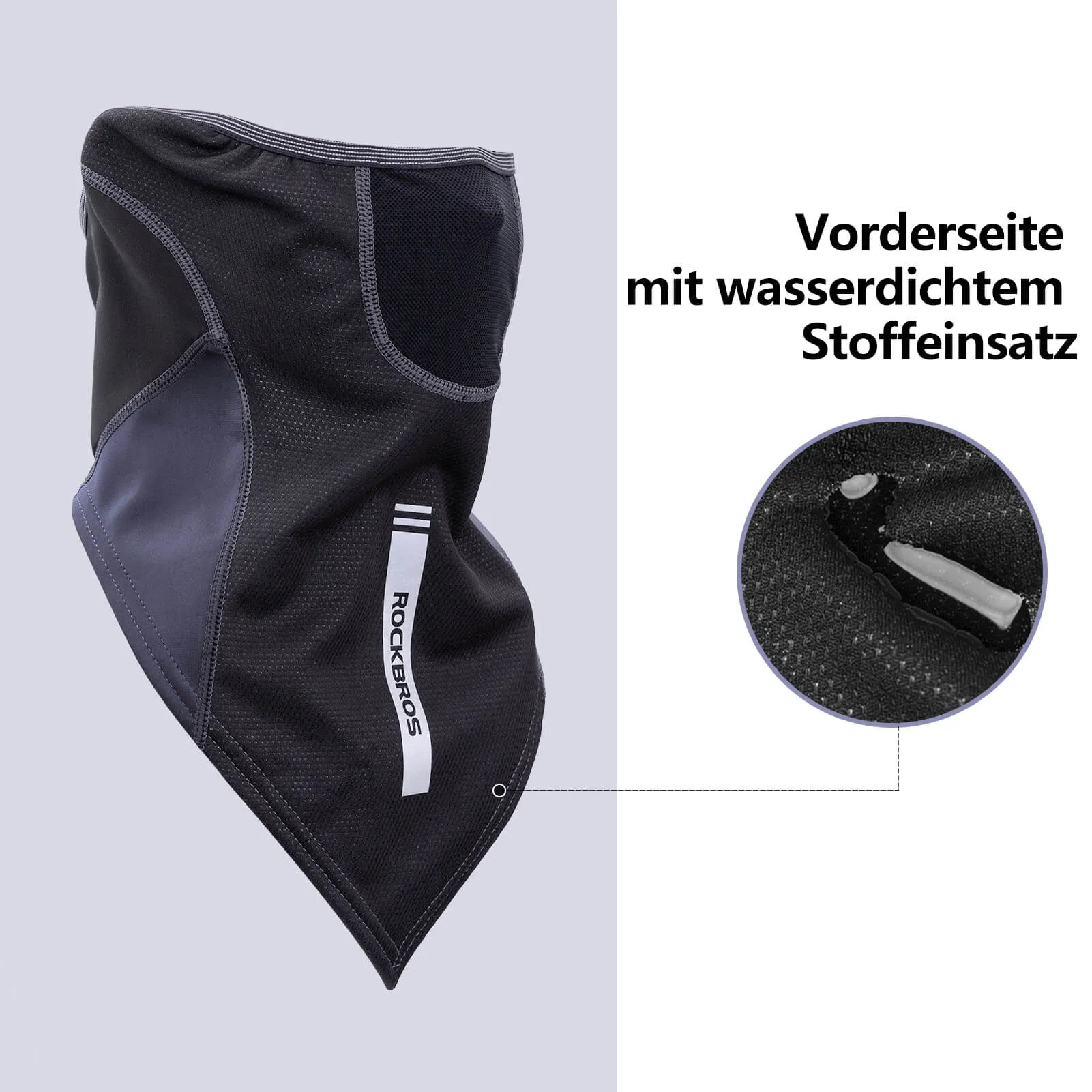 ROCKBROS Winter Multifunkionstuch Sturmhaube Herren Warm Winddicht Grau