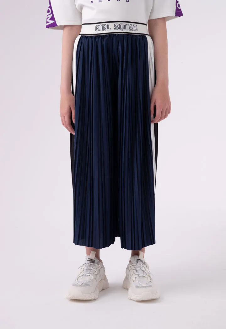 Side Stripe Pleated Culottes