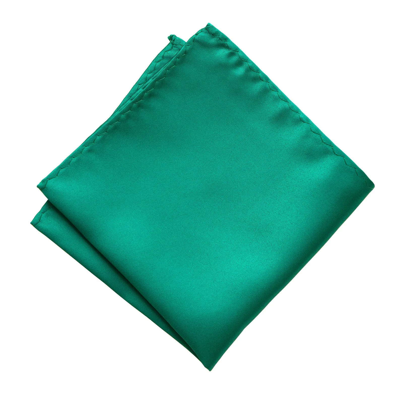 Teal Green Pocket Square. Solid Color Satin Finish, No Print