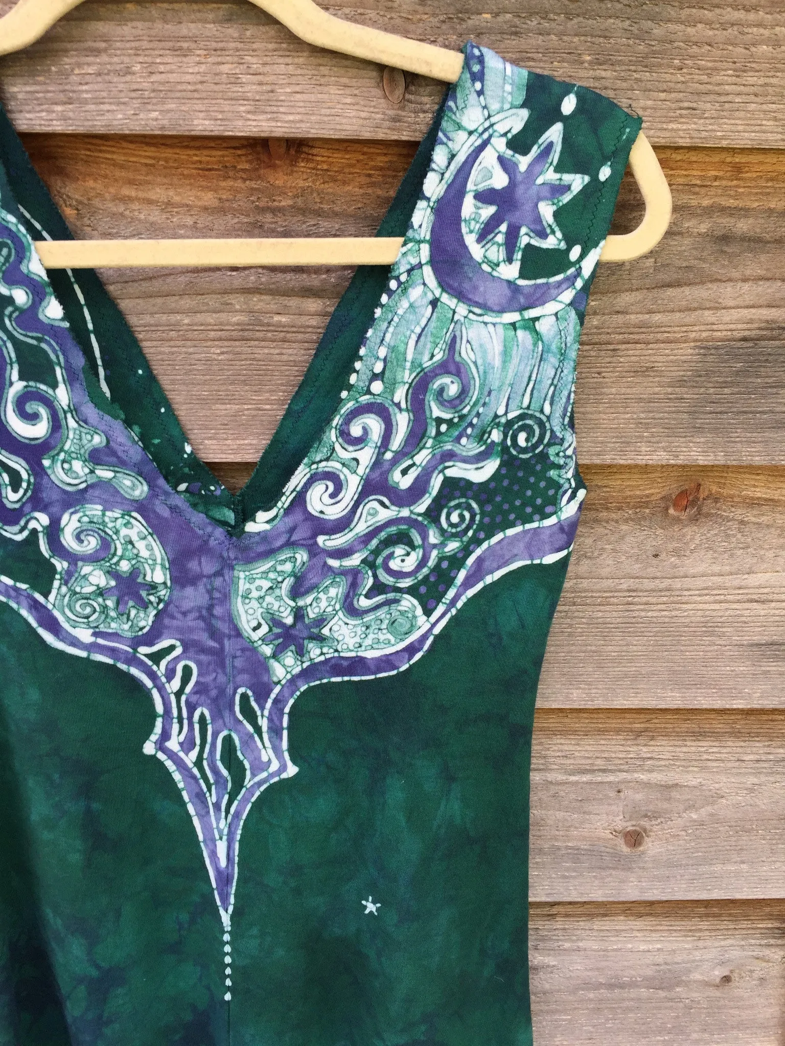 Teal Tree Roots Run Deep Organic Cotton Batik Dress