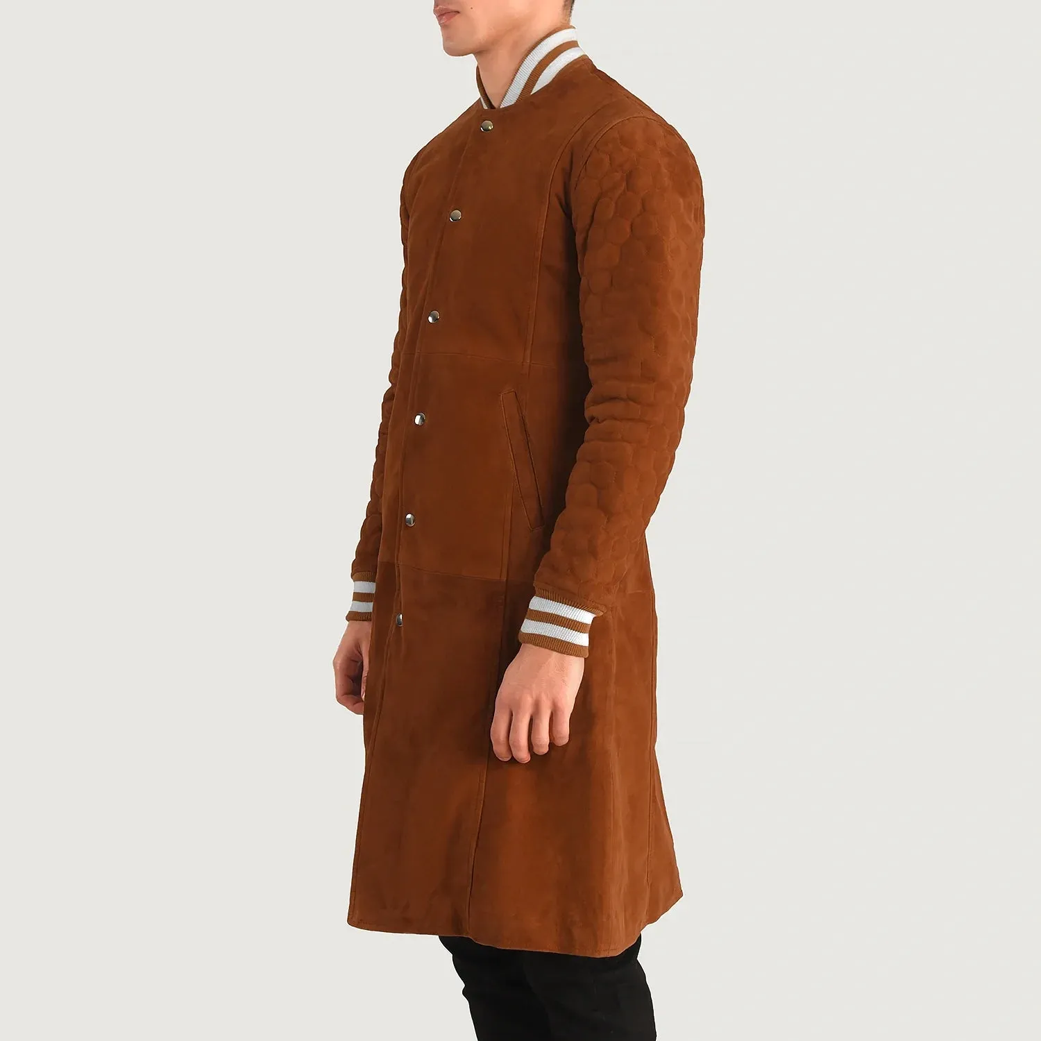 Wilde Brown Suede Varsity Coat