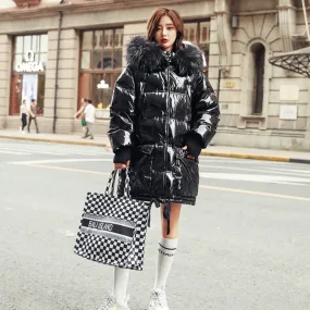 Women's Winter Long Hooded Thick Parka With Fur