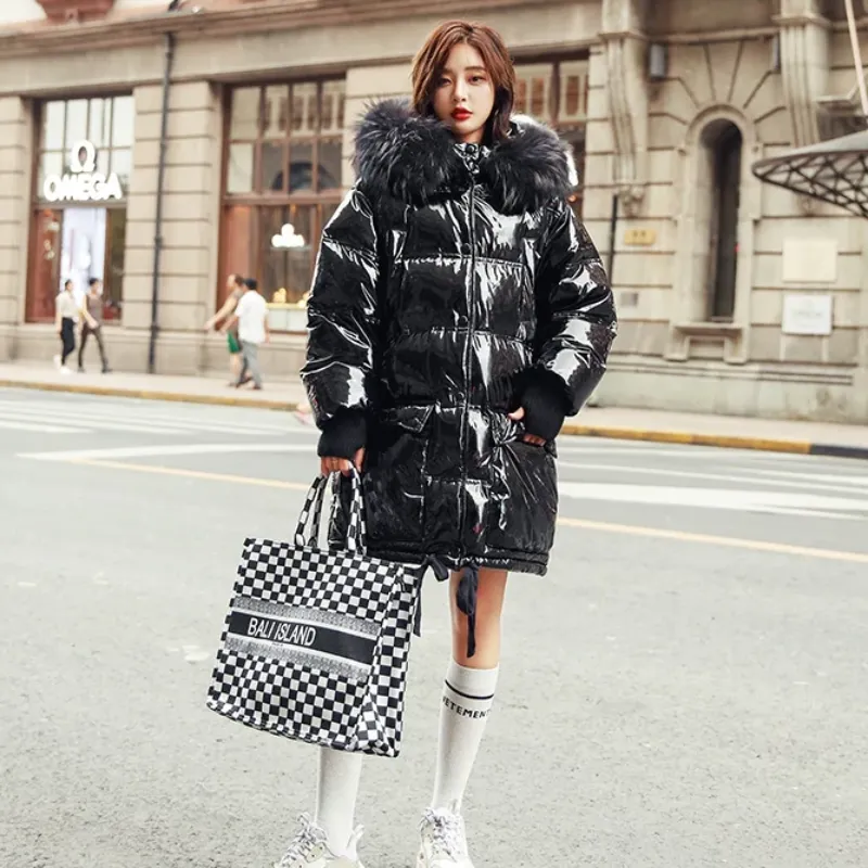 Women's Winter Long Hooded Thick Parka With Fur