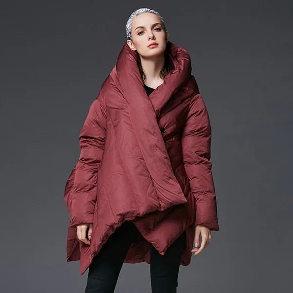 YVYVLOLO Women's Winter Jacket 2018 New Temperament Fashion Cloak Loose parka women down winter coat Warm Jacket Female Overcoat