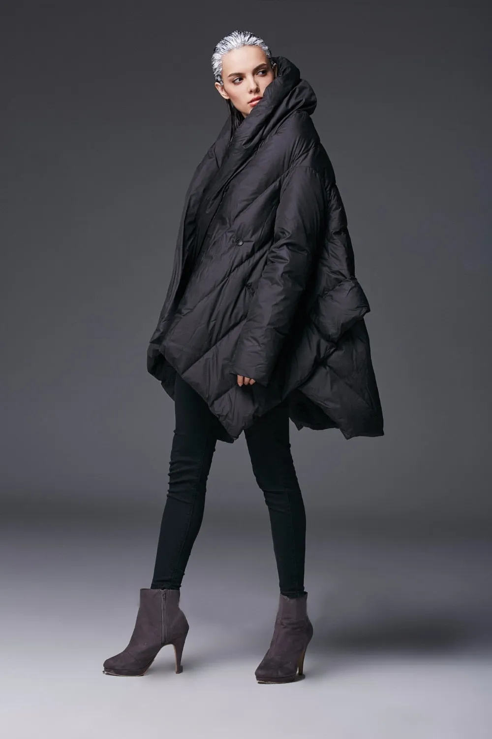 YVYVLOLO Women's Winter Jacket 2018 New Temperament Fashion Cloak Loose parka women down winter coat Warm Jacket Female Overcoat