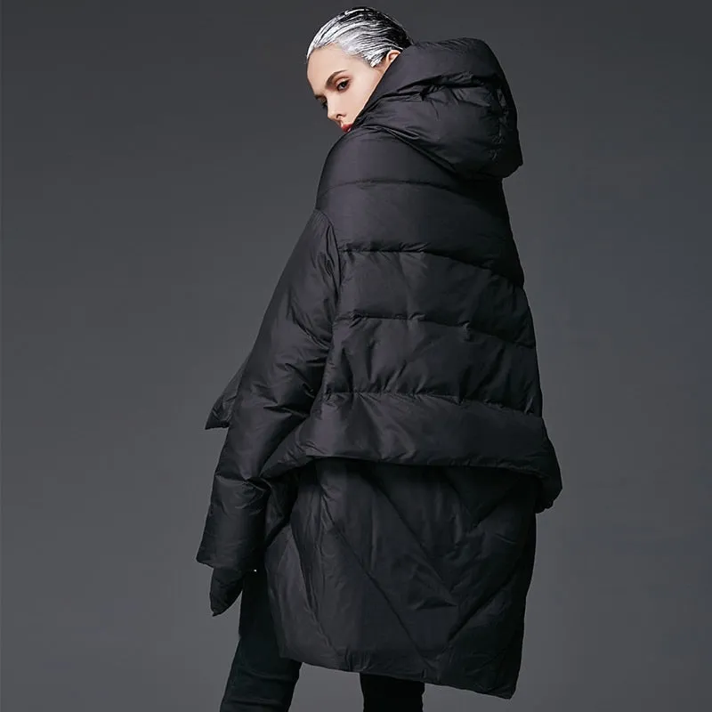 YVYVLOLO Women's Winter Jacket 2018 New Temperament Fashion Cloak Loose parka women down winter coat Warm Jacket Female Overcoat