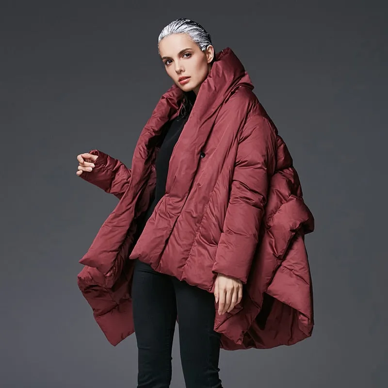 YVYVLOLO Women's Winter Jacket 2018 New Temperament Fashion Cloak Loose parka women down winter coat Warm Jacket Female Overcoat